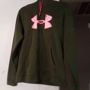 Under armour ladies hoodie. Green and pink. Size medium